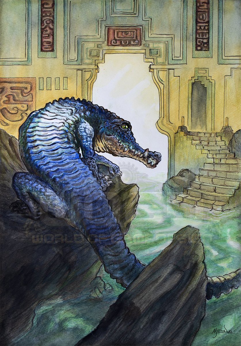 @LassoValentino Behold the Kukul crocodile ☺
Watercolors and inks on paper
