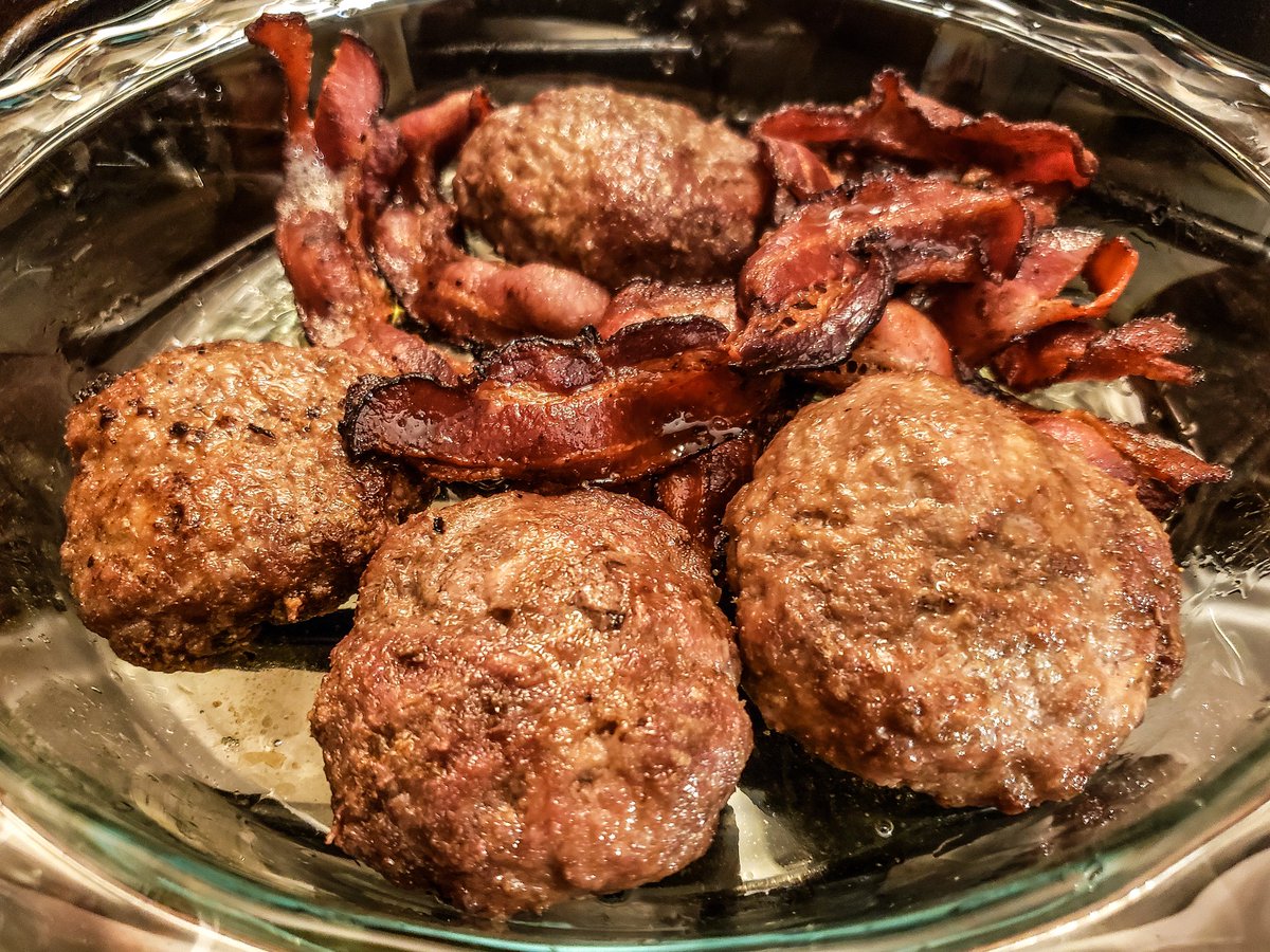 theMEATofit's tweet photo. Last night's lamb burgers and sugar-free bacon! π₯ππ₯
#carnivorediet #carnivore #ketodiet #keto #zerocarb #ketocarnivore #meat #health #diet #nutrition #food #yum #groundlamb #bacon #lamburger #hamburger #hamburgers #burger #burgers #homecooking https://t.co/7ZqkiasxjT