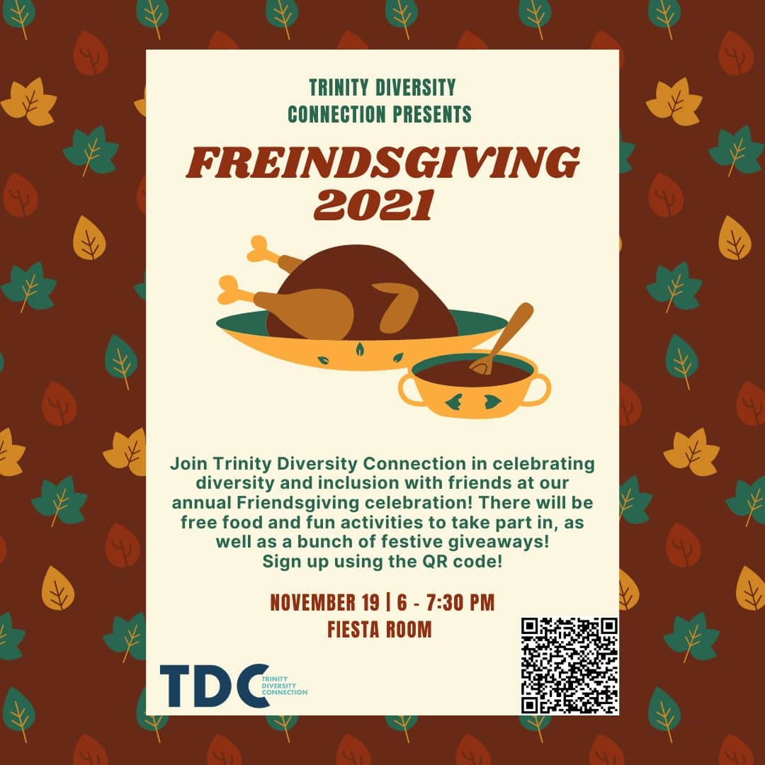 trinityutdc's tweet image. It's that time again 🦃❕Join us on Nov. 19th from 6-7:30 pm for our annual Friendsgiving event! We will have a wide selection of food, activities, and giveaways! The link to register is in our bio. 🚨Only the first 65 people to sign up will have a spot. Don't wait too long.