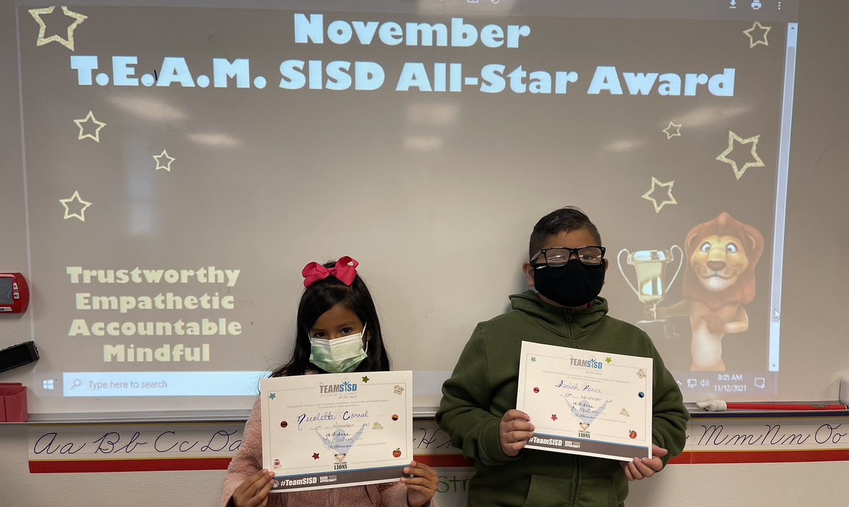 LauraMarti30's tweet photo. Congratulations to our two November All Star Award recipients. I am so proud of them! #TeamSISD #cje #togetherweareone https://t.co/xYAnkjdqR2