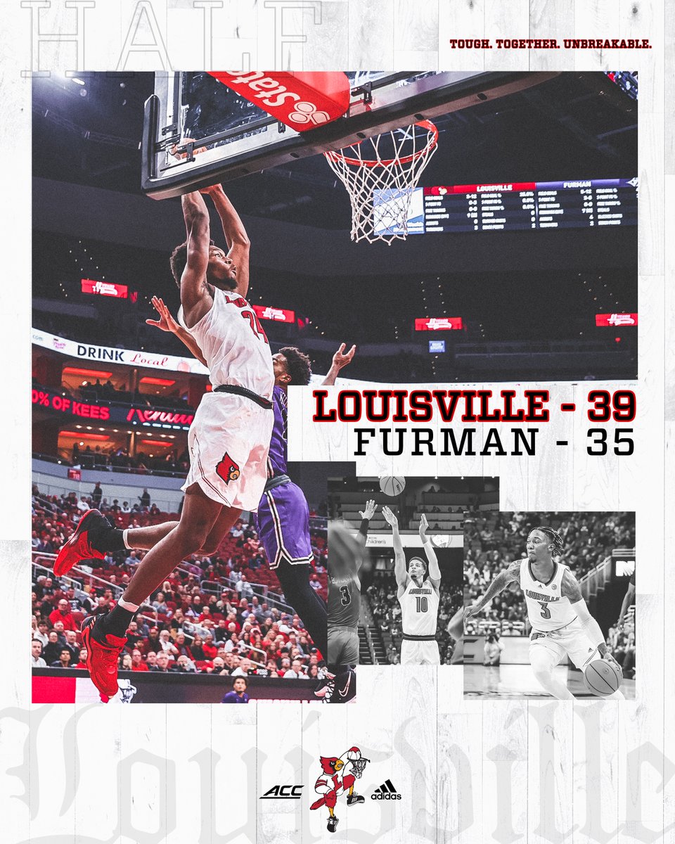 LouisvilleMBB's tweet photo. Headed to half.

#GoCards https://t.co/VyGGJ3e6vH
