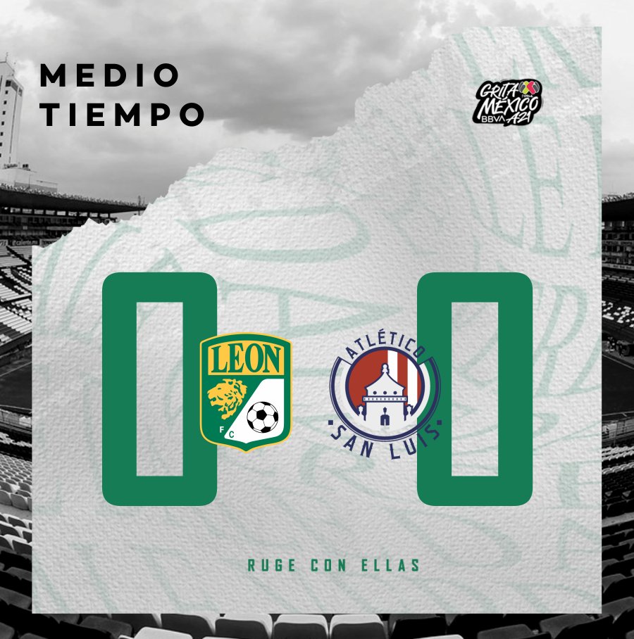 clubleonfemenil's tweet photo. #GritaMéxicoA21 I #LEOvsADSL
⏱️MT
Al descanso en casa. ¡Vamos por el triunfo, fieras! Con ustedes siempre.
🦁0-0🔴
#RugeConEllas 💚 https://t.co/cJhkhCfE5F