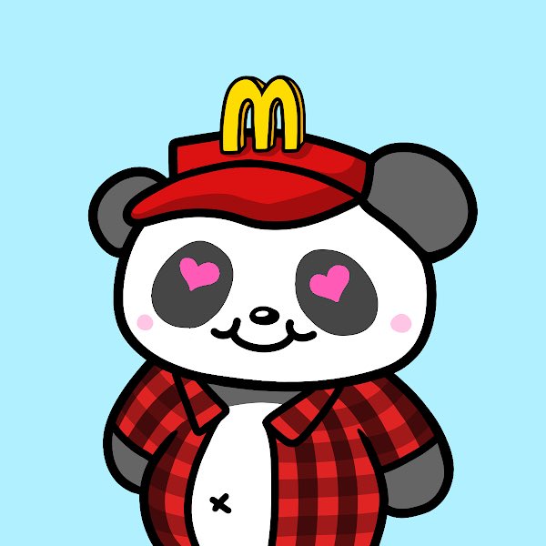 CJNFT's tweet photo. #PPPandasBio @PPPandasNFT Pandanthy Pandtano’s music reviews aren’t nearly as popular in the panda verse. Instead or pursuing YouTube Pandanthy Pandtano now pushes bamburgers at a McDonalds. 3/10 Panda. https://t.co/XZ9vwNxmFy