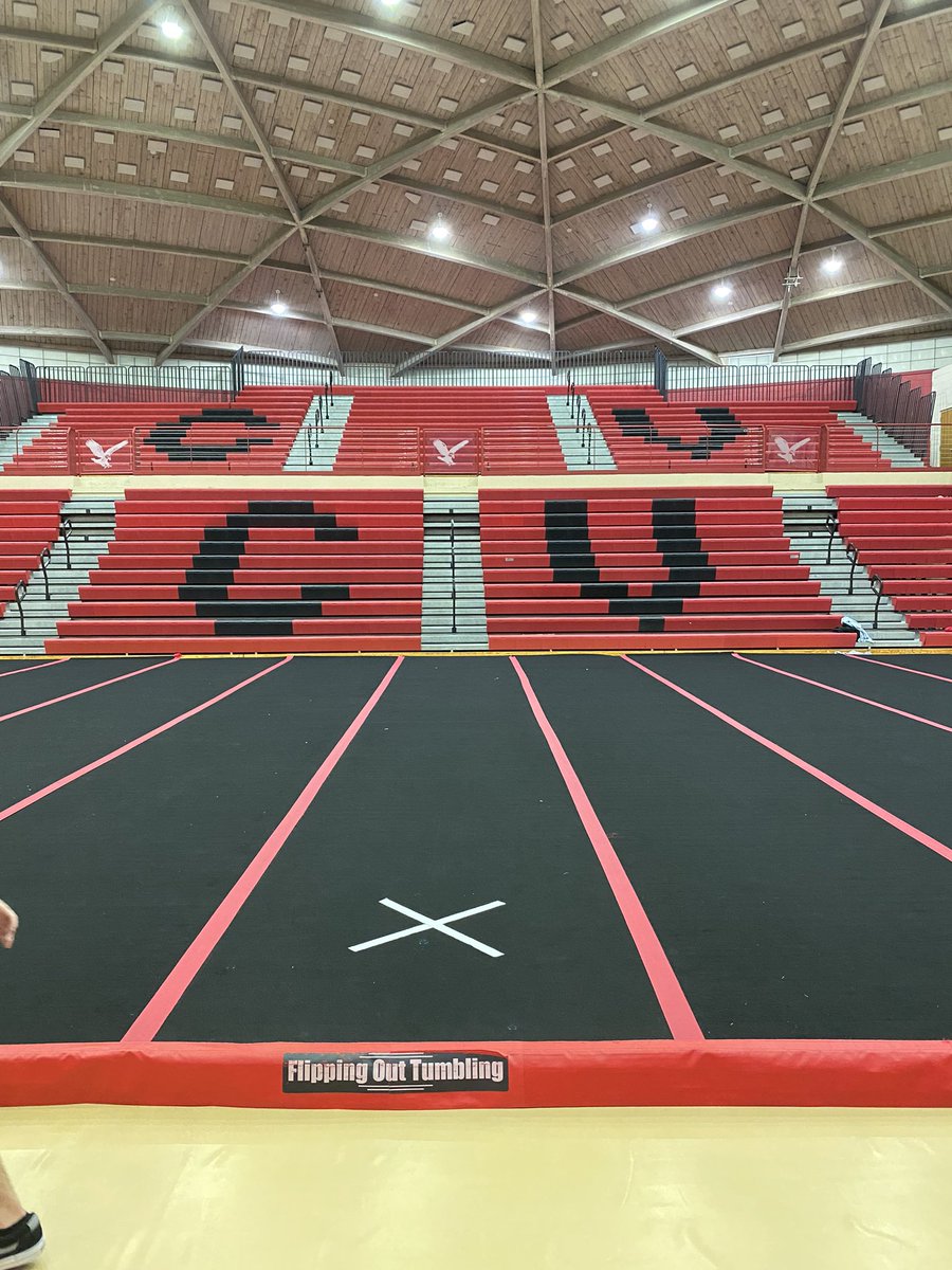 CVCheerleading's tweet photo. The stage is set!  The 26th Annual Cumberland Valley Cheer Classic is tomorrow! https://t.co/oJTfvAgdmN