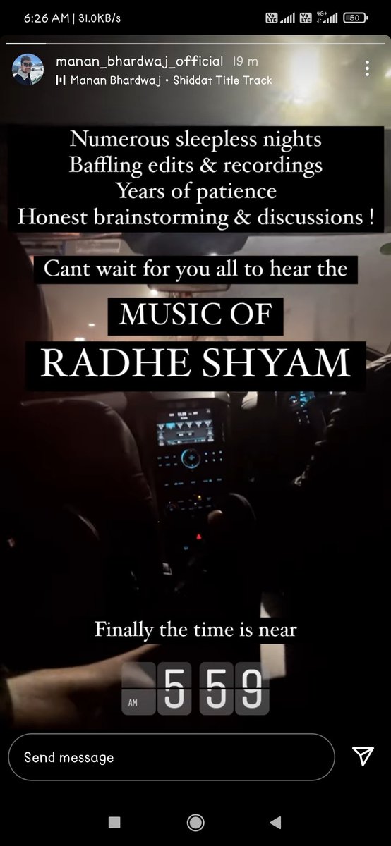 Manan Bhardwaj official insta page view..... Radheshyam