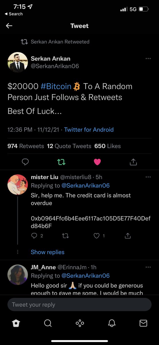 CryptoT3000's tweet photo. @SerkanArikan06 Donezo! 🙌🏻 https://t.co/7YIfaWWbSE