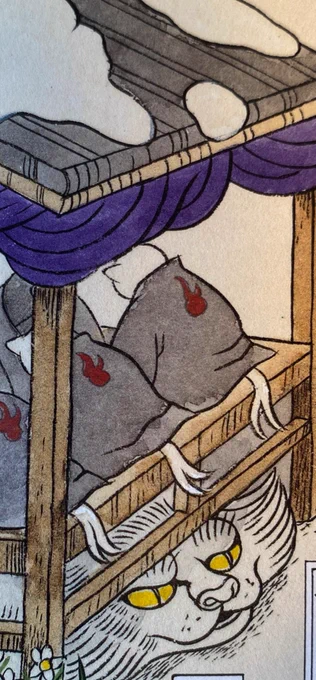 床下に、いい具合の隙間がありますと出没する怪「床下の大猫」 #ねこまたごよみ 