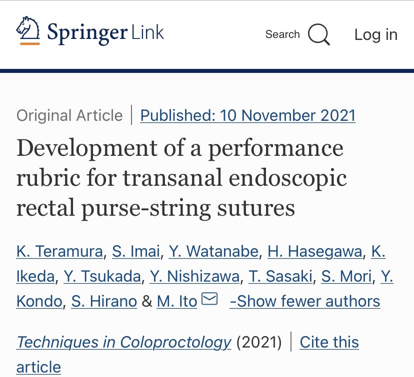 Techniques in Coloproctology Journal tweet media