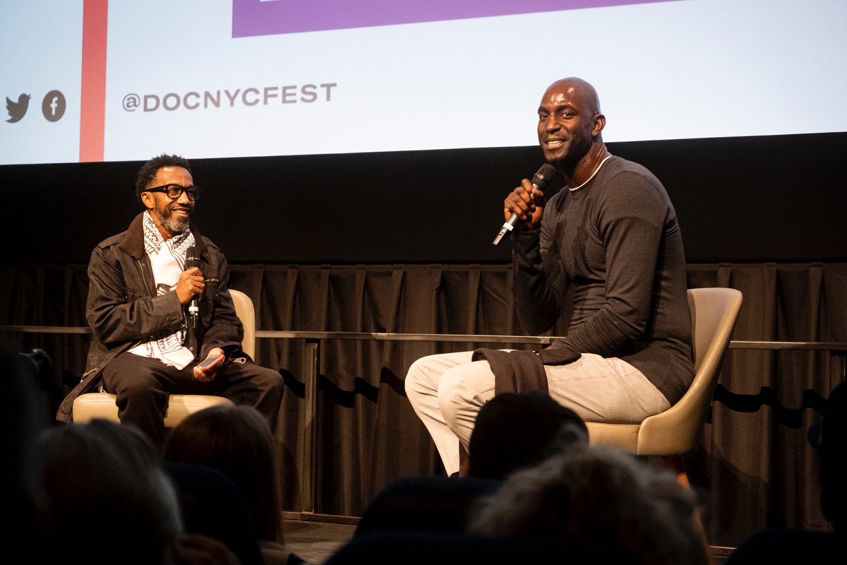 DOCNYCfest's tweet photo. NBA Hall of Famer @KevinGarnett5KG charmed audiences at the World Premiere of KEVIN GARNETT: ANYTHING IS POSSIBLE, in conversation with Author/Sports Journalist @OGIIISCOOP. 
Join us at film screenings this weekend to take part in the action! #DOCNYC https://t.co/fV68Uog4Jk