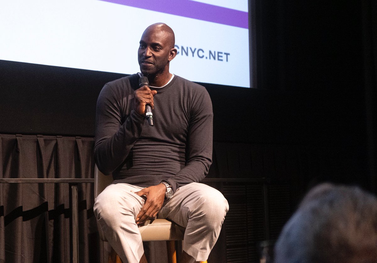 DOCNYCfest's tweet photo. NBA Hall of Famer @KevinGarnett5KG charmed audiences at the World Premiere of KEVIN GARNETT: ANYTHING IS POSSIBLE, in conversation with Author/Sports Journalist @OGIIISCOOP. 
Join us at film screenings this weekend to take part in the action! #DOCNYC https://t.co/fV68Uog4Jk