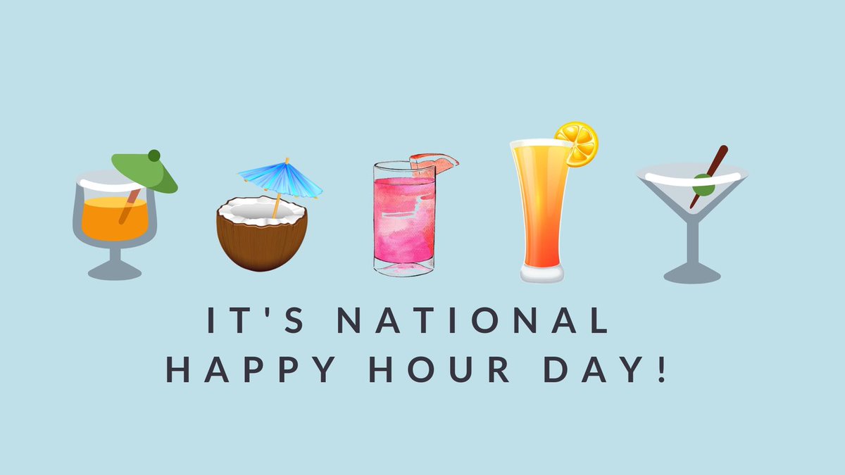 ￼
Hoping you have the Happiest of Happy Hours on this National Happy Hour Day!

#NationalHappyHourDay = November 21