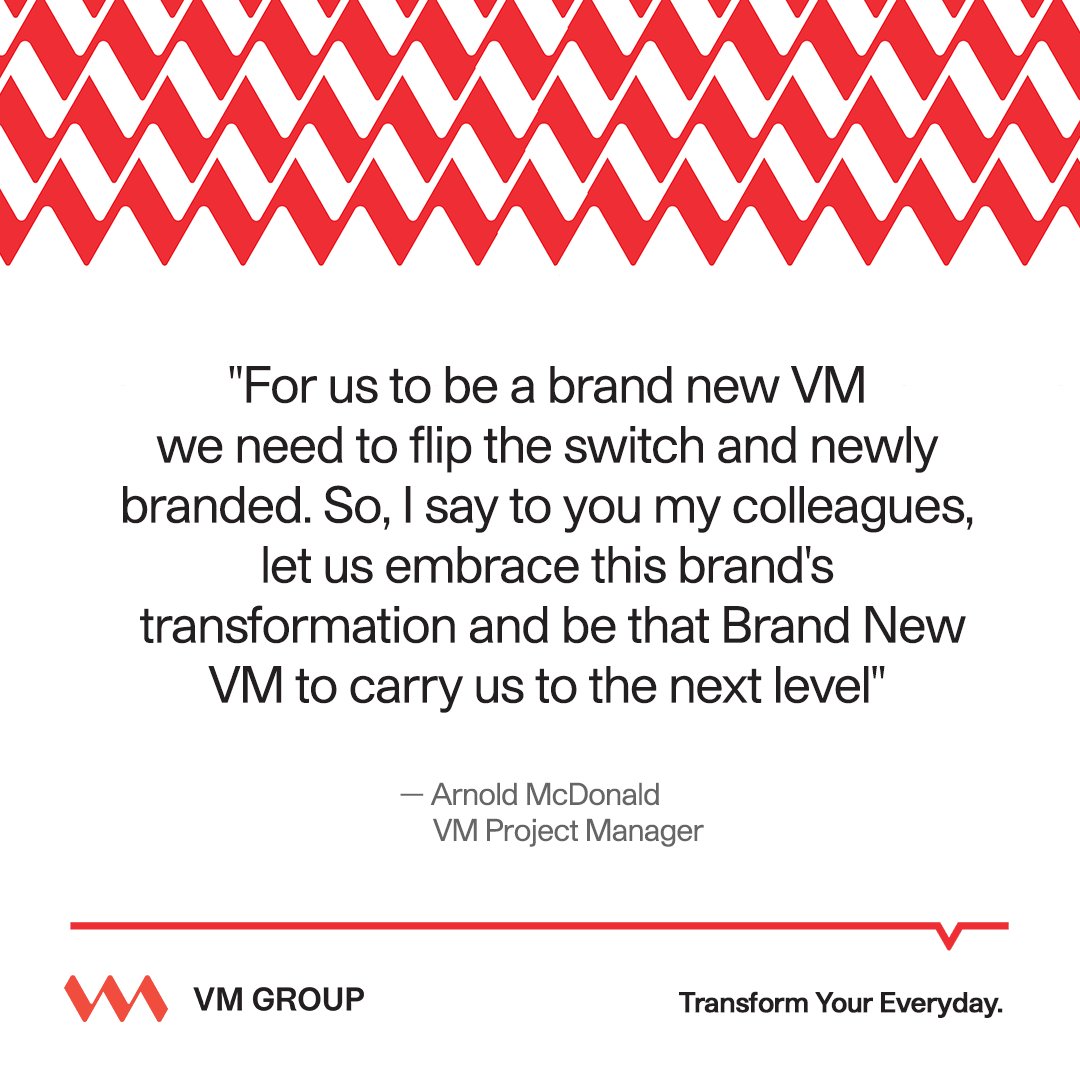 myvmgroup's tweet photo. It’s time that we flip the switch to carry our brand as well as our members and clients; to whom we are committed, to the next level.
Join us in the #VMTrasnformaiton
#TheNewVM #VMPride https://t.co/vVzXqUPgOC