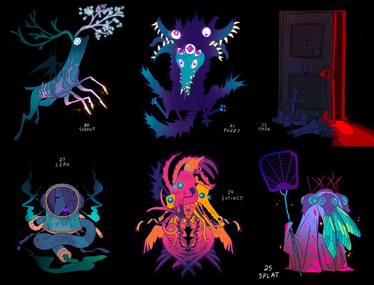 Its_Brig's tweet photo. Here are all my artober pieces compiled together!! I’m p pleased with how they turned out, I’m glad I did it! https://t.co/unIuNnlRgz
