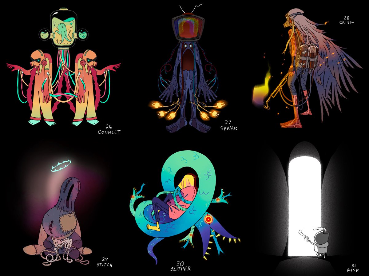 Its_Brig's tweet photo. Here are all my artober pieces compiled together!! I’m p pleased with how they turned out, I’m glad I did it! https://t.co/unIuNnlRgz