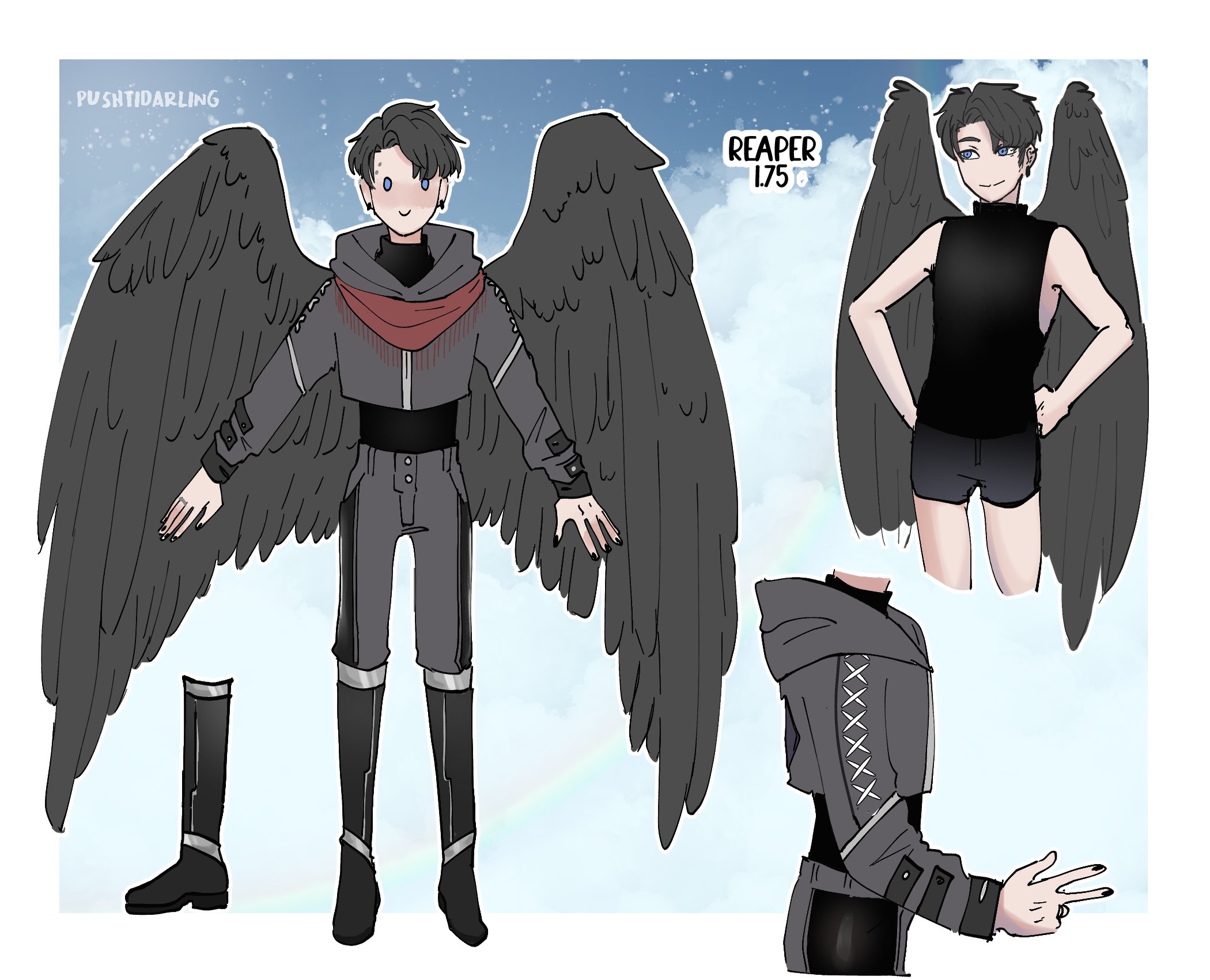 Maru (comms opens) on X: REAPER - reference sheet #ReaperSans