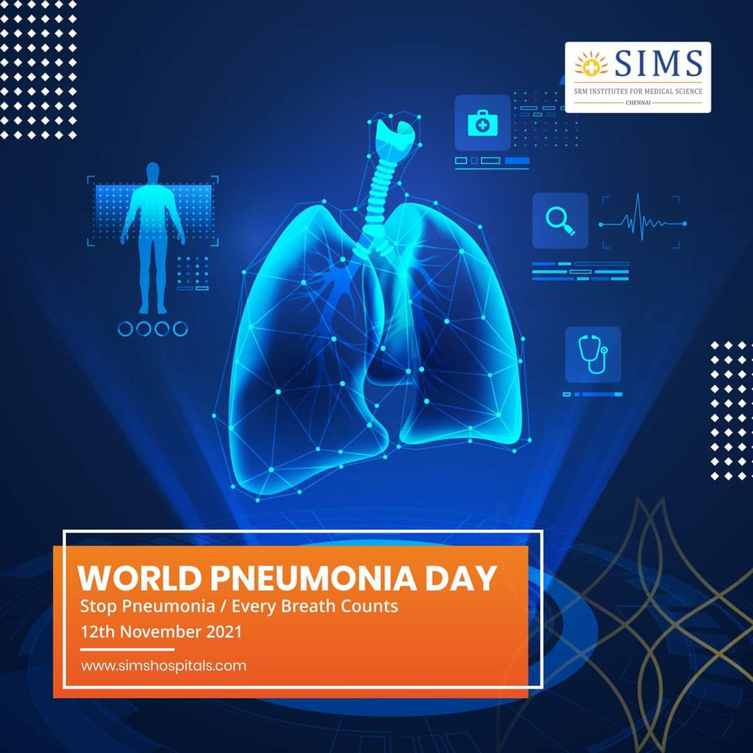 SIMSHospital's tweet photo. World Pneumonia Day is celebrated on 12 November to highlight the causes, symptoms, prevention and treatment of pneumonia.β
.
Or Visit
https://t.co/Y3lTQGCVVa
.
#simshospital #worldpneumoniaday #pneumoniaday #pneumonia #stoppneumonia #WPD21 #WPD #EveryBreathCounts https://t.co/lI5liQ1KyG