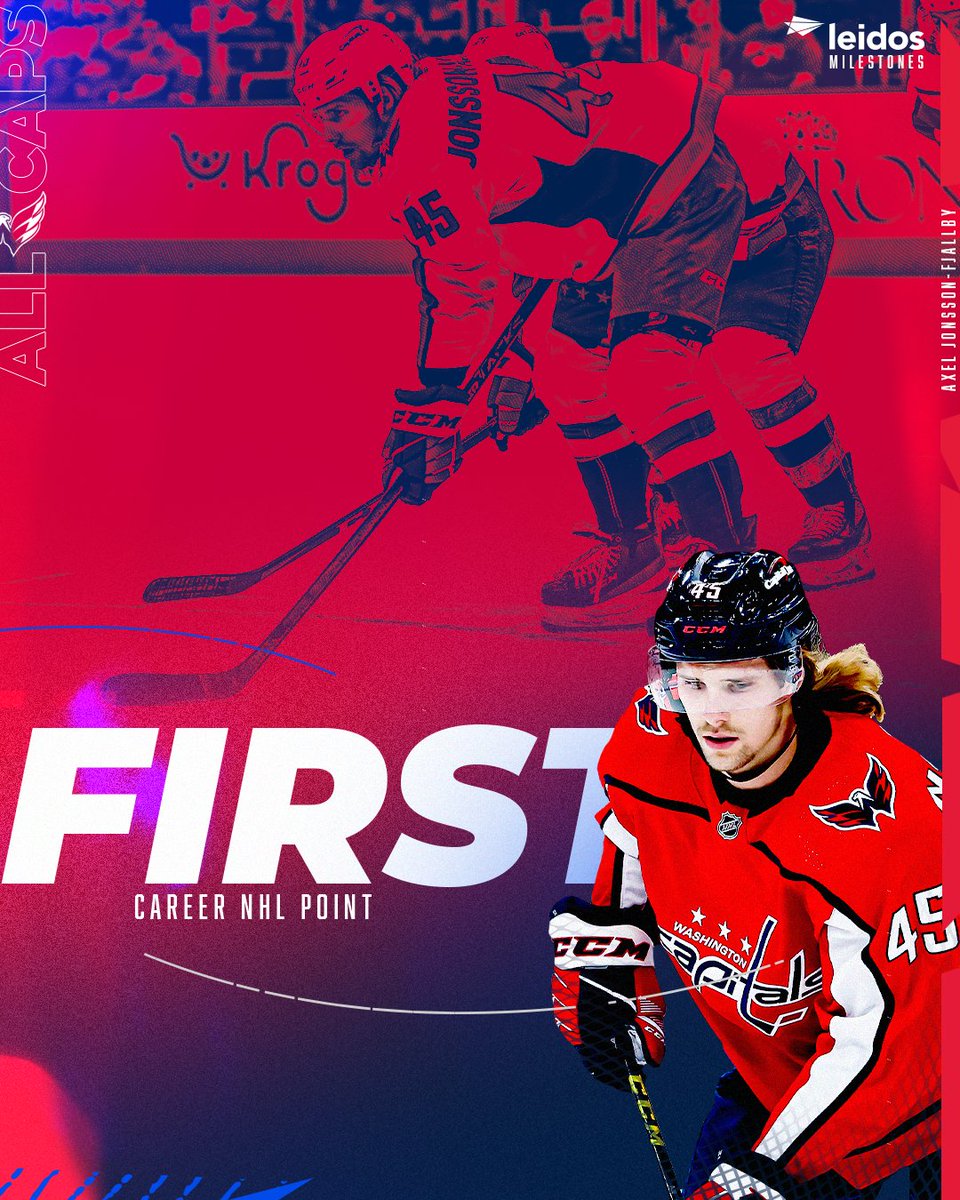 Capitals's tweet photo. The rookies keep on contributing!

Congrats to @axelfjallby on his first career point

#ALLCAPS | @LeidosInc https://t.co/ZjO5k3094w