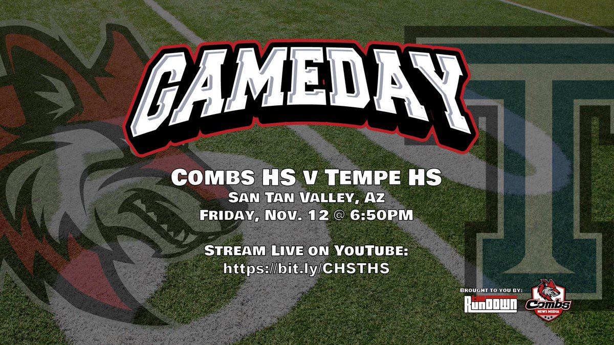 CombsRundown's tweet photo. Don't forget! Our Homecoming Game Vs. Tempe is live! Visit https://t.co/AR9nPjKv9Y to watch it! https://t.co/OJNUlRlw08