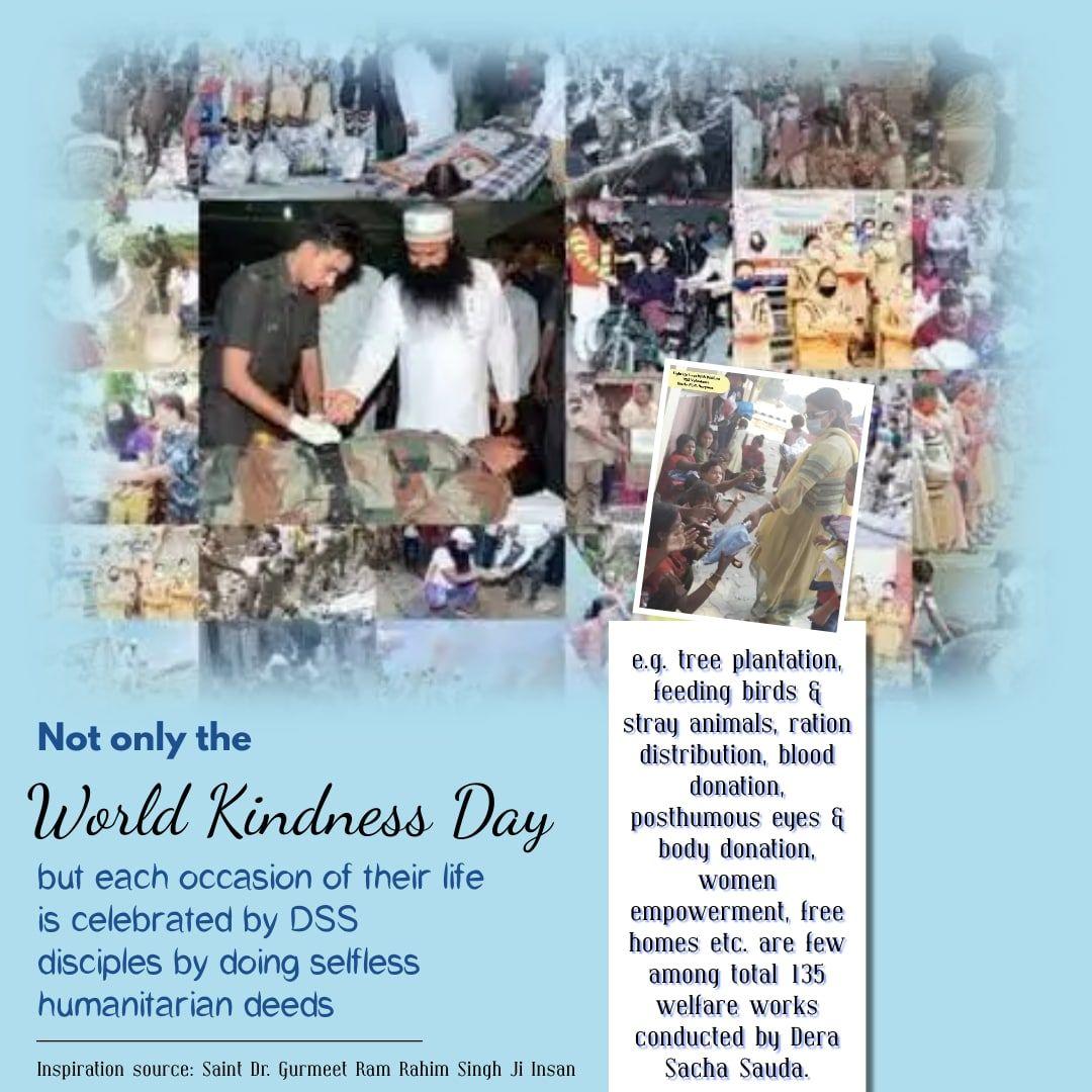 itsinspiring_'s tweet photo. What is the purpose of being a human when he/she fails to help others at time of need!
Realising this, the followers of Saint Gurmeet Ram Rahim Singh Ji try to help people who are in pain thus, making others understand the real meaning of kindness amd humanity.
#WorldKindnessDay https://t.co/TI6jgov2De