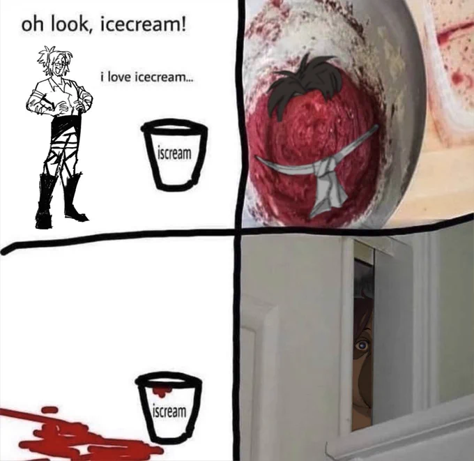 tw  // dereality / scary

most fucked up levihan comic ive ever made ft taro 