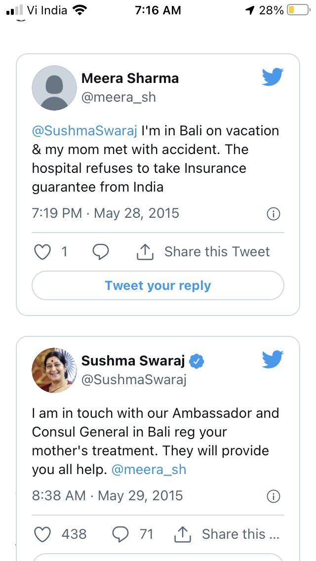 MathewKurian18's tweet photo. @SushmaSwaraj Sushma Swaraj ji  a kind hearted personality and always have time in her life for resolving and replied needy peoples issues. We are really missing you Madamji . @DrSJaishankar @VMBJP https://t.co/xFYa9LzjSG
