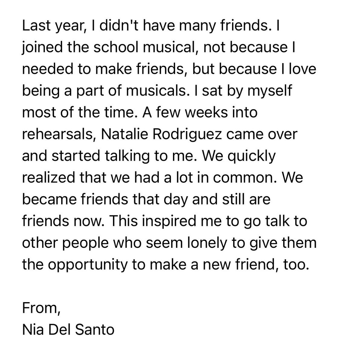 MontourARK's tweet photo. This @EmpaticoOrg #WorldKindnessWeek reflection made our hearts happy tonight. Thank you for allowing us to share this, Nia… and thank you, Natalie, for making a difference in someone else’s life. #SupportSpartan #MontourProud @hilltopspartan @MrsKCrawshaw https://t.co/HEN2pBiu4a