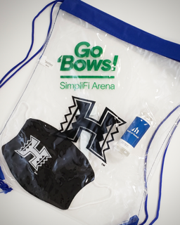 BankofHawaii's tweet photo. Weβre excited to welcome you to the #SimplifiArena for the Bank of Hawaii sponsored @HawaiiWVB game tonight! The first 1,000 fans will receive this pack filled with a face mask, hand sanitizer and hand fan. Go BOWS! ππ #GoBows https://t.co/V2jeYpuIc2