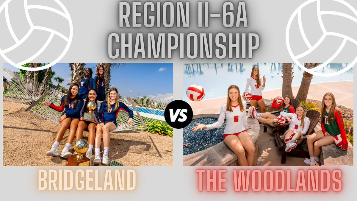 Well ... well ... well. 

Look what we have here!! A good Ole all-Houston Region II-6A Championship set for Saturday!! Noon at Lufkin Multipurpose Center!! #txhsvb 

<a href="/BridgelandVB/">BridgelandVB</a> vs <a href="/TWHSVolleyball/">TWHS Volleyball</a> 

Winner to #UILState