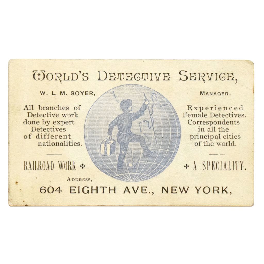 Scouted a circa 1890s business card for a detective agency managed by a husband and wife detective duo, and I honestly think I’ve accomplished some next-level bookseller-ness I can only dream of living up to from here on out. #careergoals