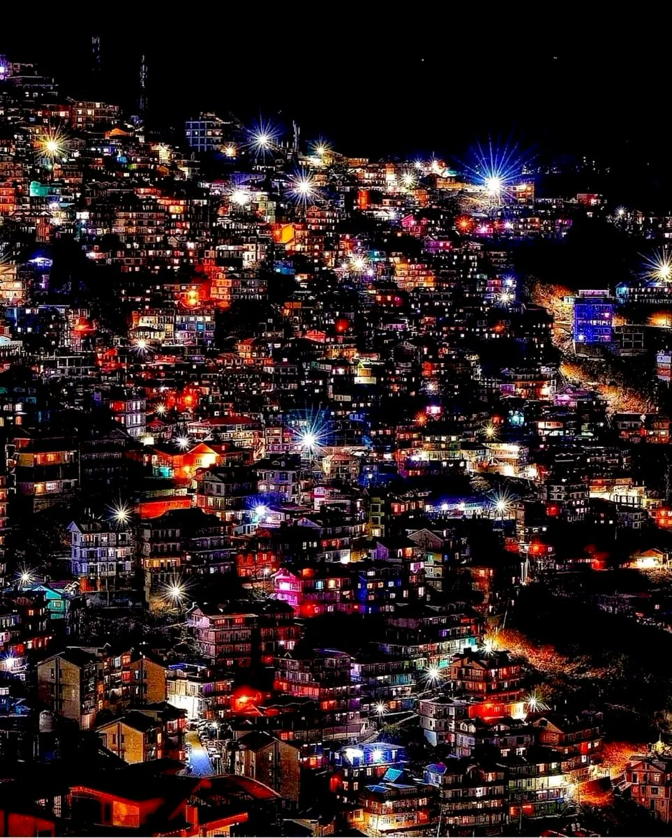 Incredible India 🇮🇳. Night at Shimla, Himachal Pradesh.