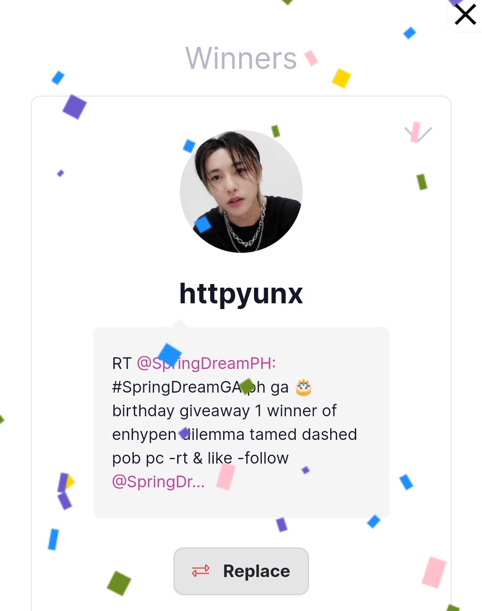 SpringDreamPH's tweet photo. #SpringDreamGA
β¨WINNERβ¨
Congrats to @httpyunx!!
Dm me to claim your prize βΊοΈ
Thank you to all participants.. until my next GA! π https://t.co/nDX1S6TIfD