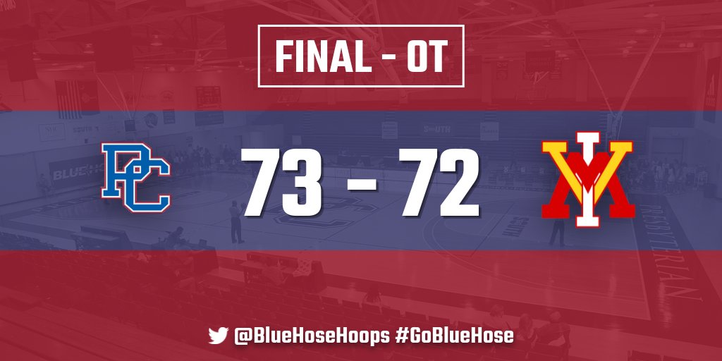 BlueHoseMBB's tweet photo. FINAL |

BLUE HOSE WIN!!

PC beats VMI, 73-72

Harrison with a career-high 32 pts.
Hill with a double-double with 22 pts, 12 rebs. 

#ForEachOther // #GoBlueHose https://t.co/luFduo7DnM