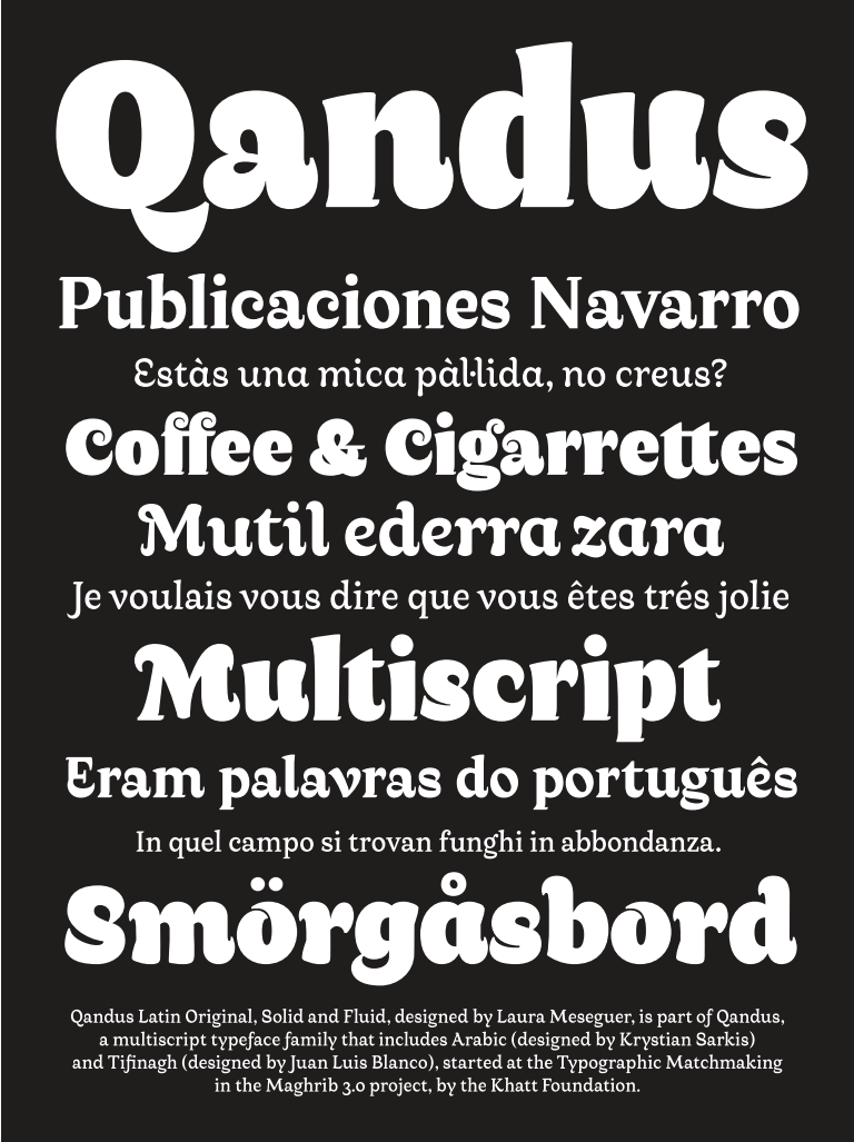 Silvertant ❀ on Twitter: "Qandus (@typeotones) is one of the most fascinating multi-script typefaces I came across, with a myriad of faces and potential uses. • Latin by Laura Meseguer •