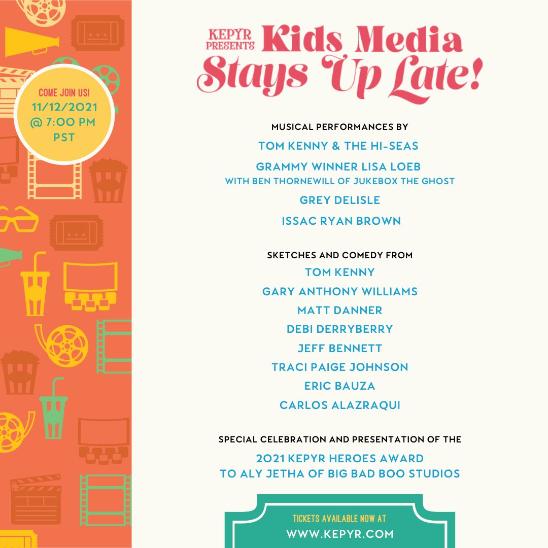SuperPRGuy's tweet photo. 40 minutes ‘til the ultimate weekend starter: the unbridled energy of Tom Kenny &amp; the Hi-Seas … plus performances by @LisaLoeb @GreyDeLisle @carlosalazraqui @DebiDerryberry @bauzilla!

All to benefit #KEPYR!!! https://t.co/XDbBBRQYEY