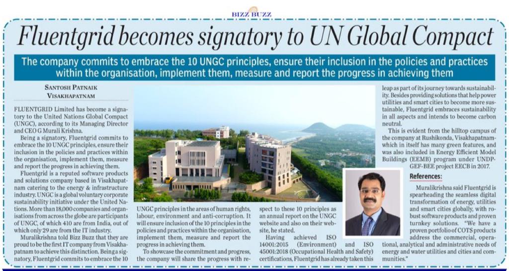 DigitalValley_'s tweet photo. #vizag based #fluentgrid commits to #UN global connect principles.
@vzskp @TechAndhra https://t.co/A224CBuknd