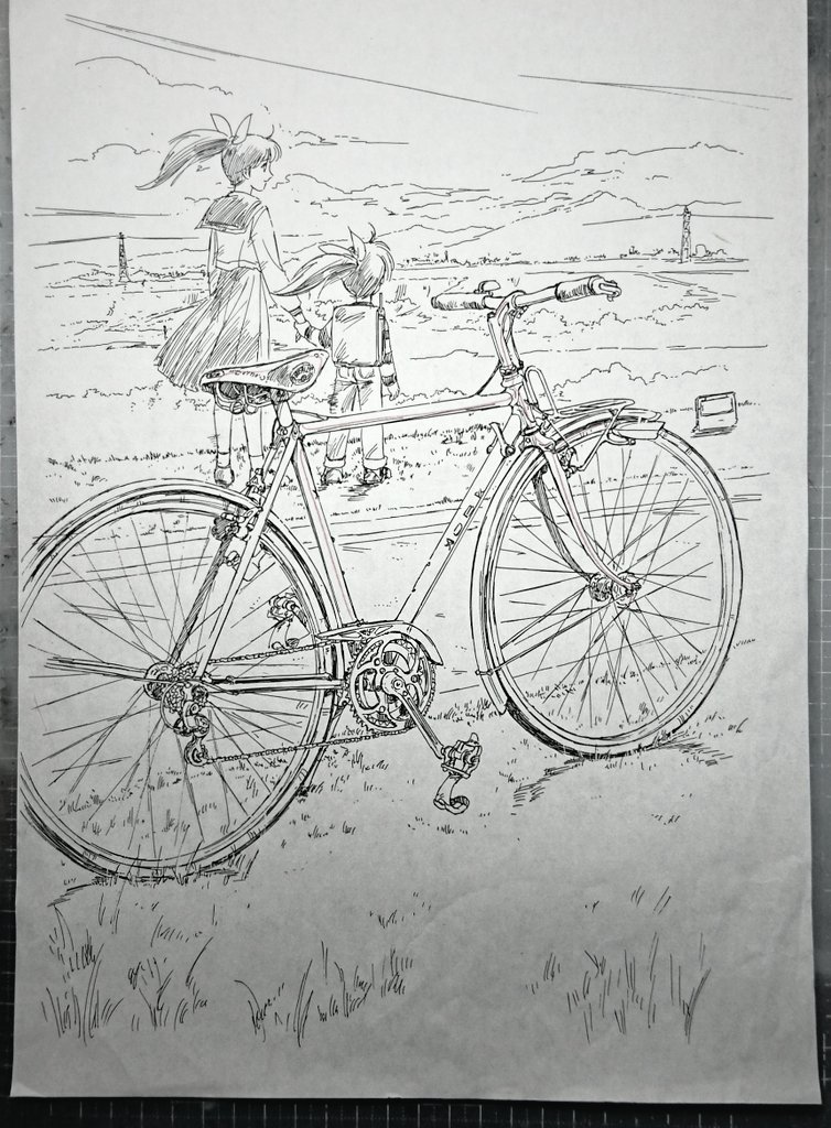 僕はアオバでは「カタログの見本みたいな自転車」は、最初から描く気は無かった。

描きたいのは「人が乗って、使ってる自転車」 