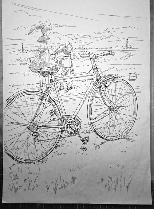 僕はアオバでは「カタログの見本みたいな自転車」は、最初から描く気は無かった。

描きたいのは「人が乗って、使ってる自転車」 