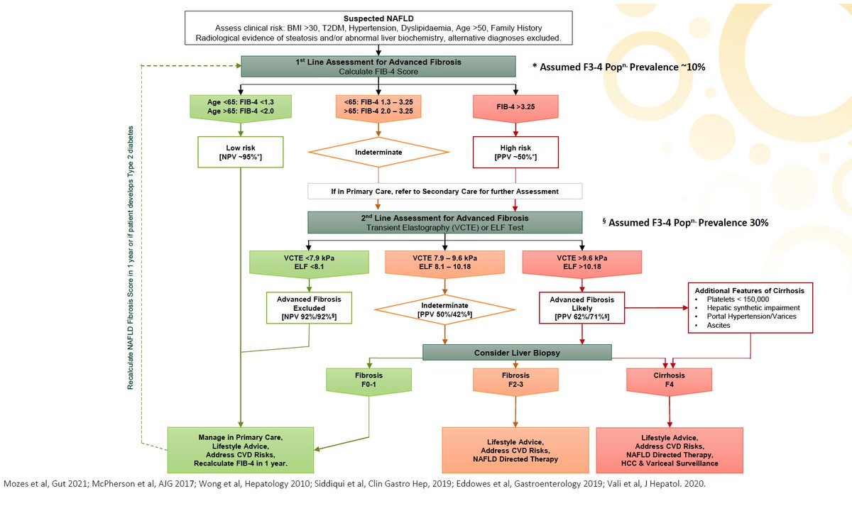 Summary slide of NAFLD screening pathways by <a href="/QAnstee/">Quentin M. Anstee</a> ; clear that 2 step screening strategy important. #TLMDx  #LiverMtg21 #LiverTwitter