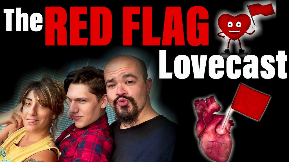 NotMikeHarlow's tweet photo. Episode 1 of The RED FLAG Lovecast is here! 🚩🚩🚩

Me and @Rule62peter are joined by iconic @ArielleScarcell to discuss gays vs straights vs lesbians: who has it worse?, political rating, “weird sex shit” (is it weird?), &amp; more! #RFLC

WATCH HERE &amp; SHARE! https://t.co/cPj8AkGOMA https://t.co/mv4Lc2FYnU