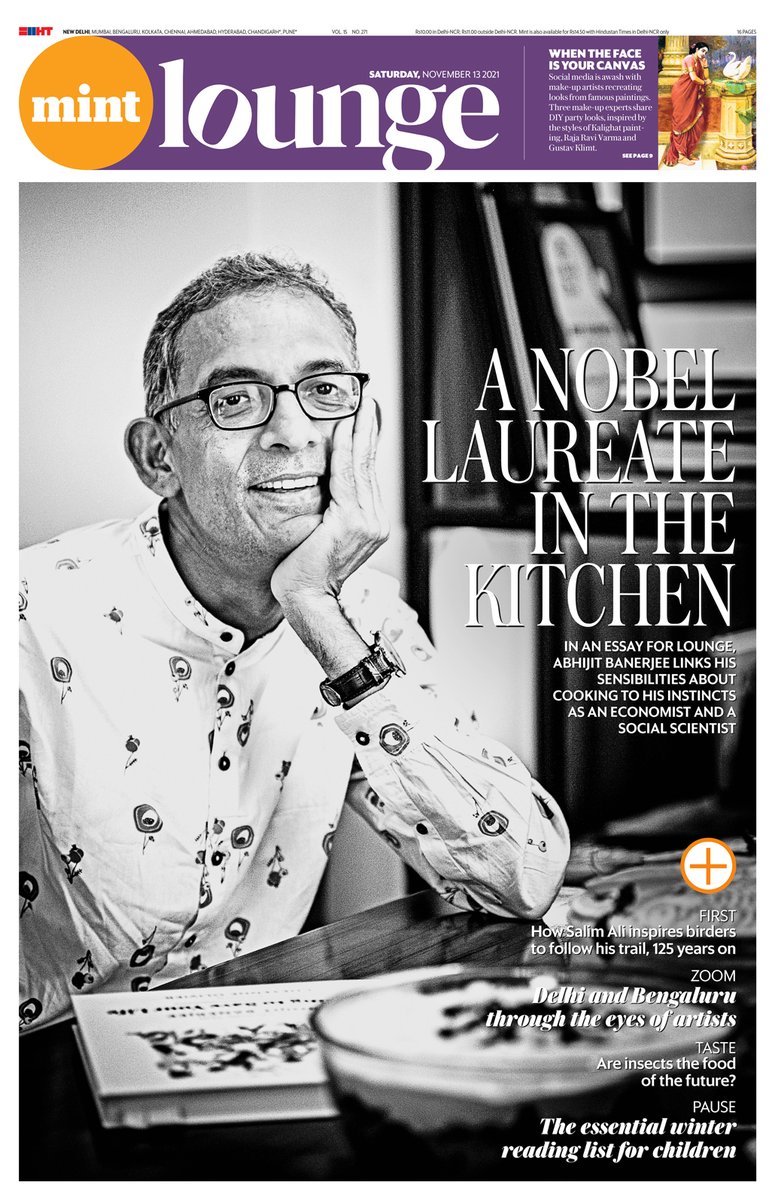 Mint_Lounge's tweet image. #IssueOut In an essay for @Mint_Lounge,  Abhijit Banerjee links his sensibilities about cooking to his instincts as an economist and a social scientist