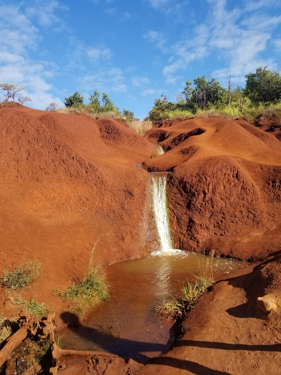 _davewiff's tweet image. Day 3:  One last adventurous day on Kauai. A trip into the Waimea Canyon and the Na Pali Coast. All capped off by a hike to (on!) the Waipo Waterfall (aka the waterfall in Jurassic Park)
