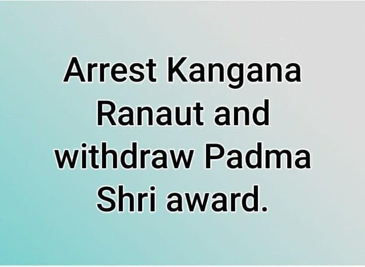 GuptaPragnya's tweet photo. It’s time #SCofIndia @SupremeCourtFan takes cognisance that Coveted National Decorations are being conferred on scums like #KanganaRanaut who has been spewing venom &amp; sedition, so hatefully contagious that legal proceedings be initiated against her. 
#KanganaRanautDeshdrohi https://t.co/FvwDKvYOlg