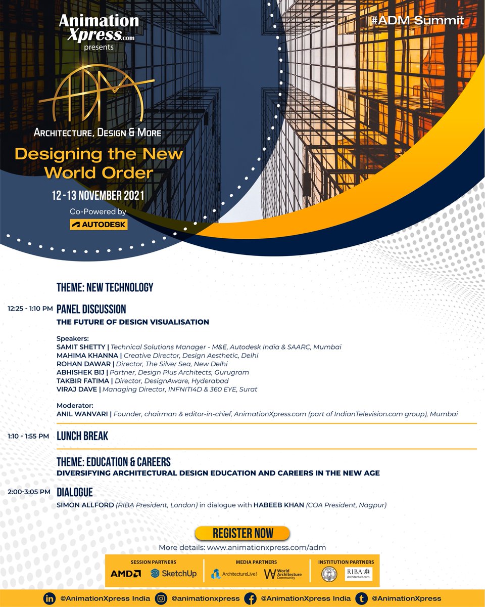 AnimationXpress's tweet photo. 1 hour to go | Architecture, Design and More Summit | Register now!
Register Now: https://t.co/Xw81Yuns8Y
Live stream : https://t.co/0cor1IC6yH
https://t.co/Mhcot9joZk
#ADMSummit #architecture #design #ADM #designingindustry #technology #virtualsummit #animationxpress https://t.co/KjKycsuibW