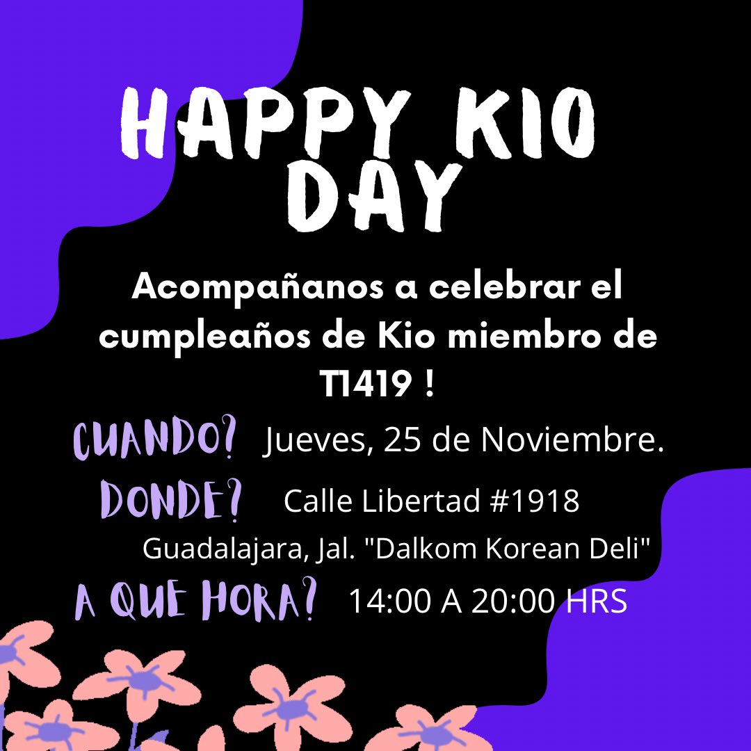 MagicShopStore4's tweet photo. 🦊 Happy Kio Day 🦊 #T1419 

Hola, les invito a un evento de café por el cumpleaños de Kio, se estará realizando el día 25 de noviembre de 2:00 pm a 8:00 pm.

📍 Calle Libertad 1918 Dalkom Corean Deli Guadalajara 

@forT1419 ✨ https://t.co/km1EbIx0Zj