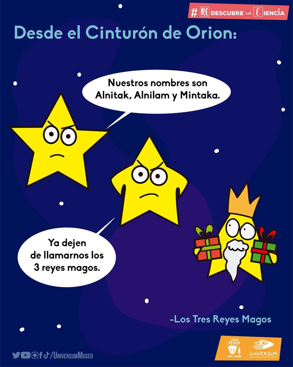 UniversumMuseo's tweet photo. Ya díganles por sus nombres correctos a los reyes magos. 😤

#RedescubreLaCiencia https://t.co/Sb0j3SYJll