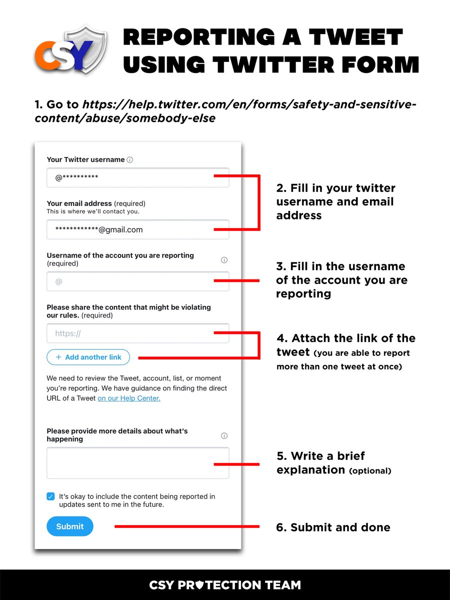protectcsy's tweet photo. HOW TO REPORT A TWEET USING A TWITTER FORM
https://t.co/21NAtjHStq https://t.co/gzYRbSOnnD
