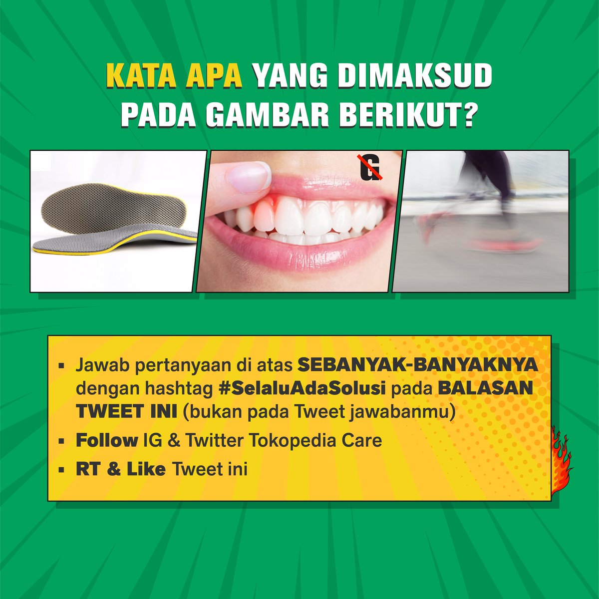 TokopediaCare's tweet photo. ✨TokopediaCareGiveaway✨

LOCKEY! Mau bawa pulang album ini?

Yuk, jawab kata tersembunyi dari gambar-gambar di bawah ini.

Pastikan kamu mengikuti syarat dan ketentuan kuis yang Mimin infoin supaya kesempatan menang kamu makin besar!

Good luck!

#TokopediaCareGiveaway https://t.co/PEmLvHcr9B