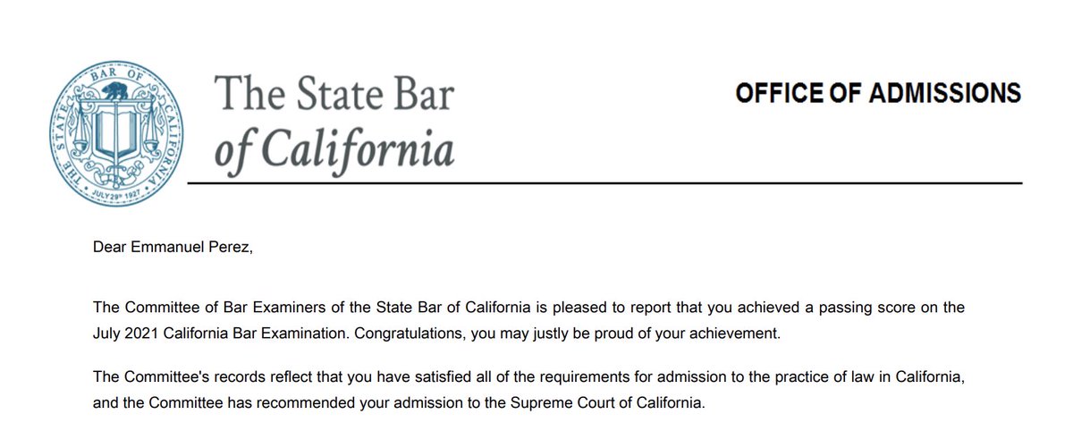 I PASSED THE CALIFORNIA BAR EXAM! I AM GOING TO BE A LAWYER!!!! 😭😭😭😭😭