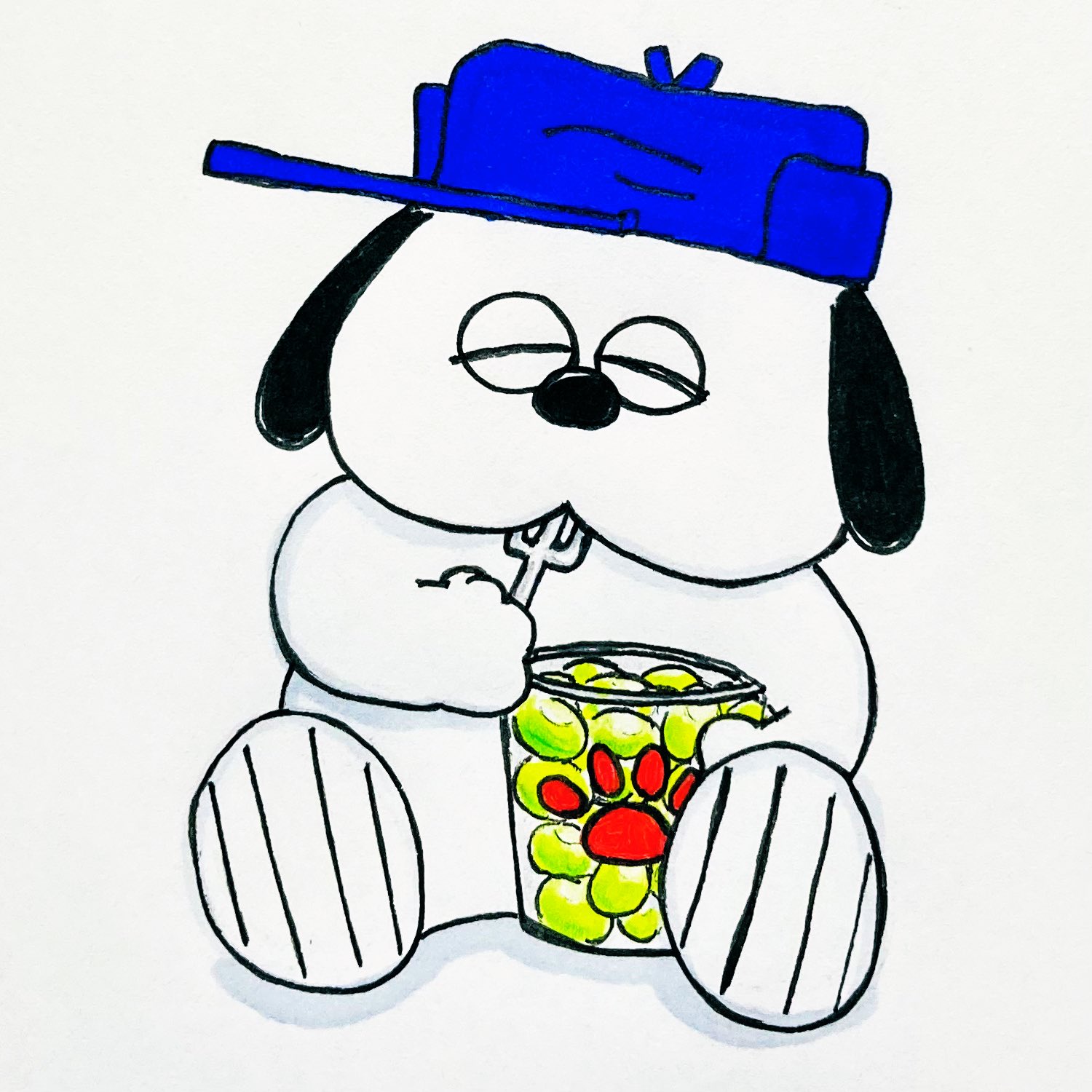 Wlfa Snoopy Auf Twitter Day261 シャインマスカットを食べるオラフ 100日後も食べるオラフ アナログイラスト T Co Qpsh3dmy5d Twitter