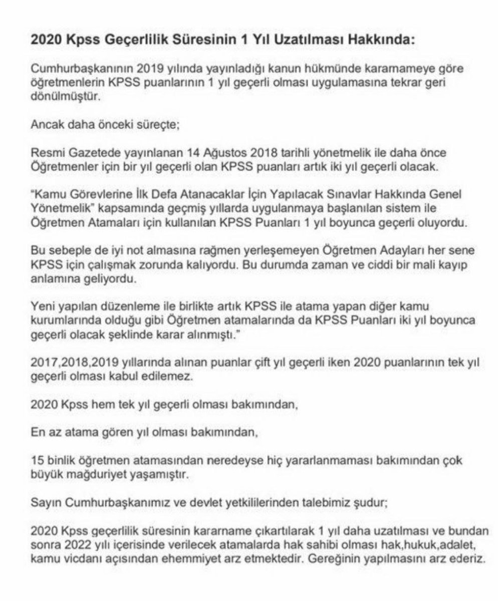 ✍Haydi Cumhurbaşkanı'mız söz sırası sizde!

2020 Kpss en az atama gören yıl!

15 bin atamada atanacak kişi sayısı sadece 360!

✍Geçmiş senelerde olduğu gibi 2020 Kpss puanlarının geçerlilik süresinin 2 yıla çıkartılması haktır!

<a href="/RTErdogan/">Recep Tayyip Erdoğan</a>
<a href="/iletisim/">T.C. İletişim Başkanlığı</a>
<a href="/hasandogan/">Hasan Doğan</a>
<a href="/fahrettinaltun/">Fahrettin Altun</a>